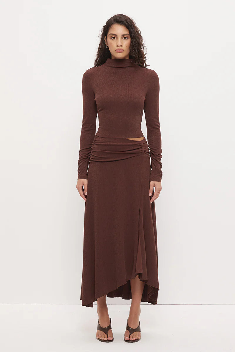 Farah Draped Skirt Cacao
