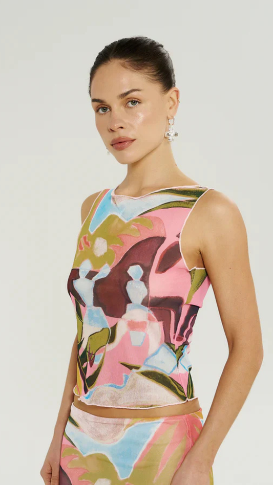 Mesh Boatneck Top - Wonderland