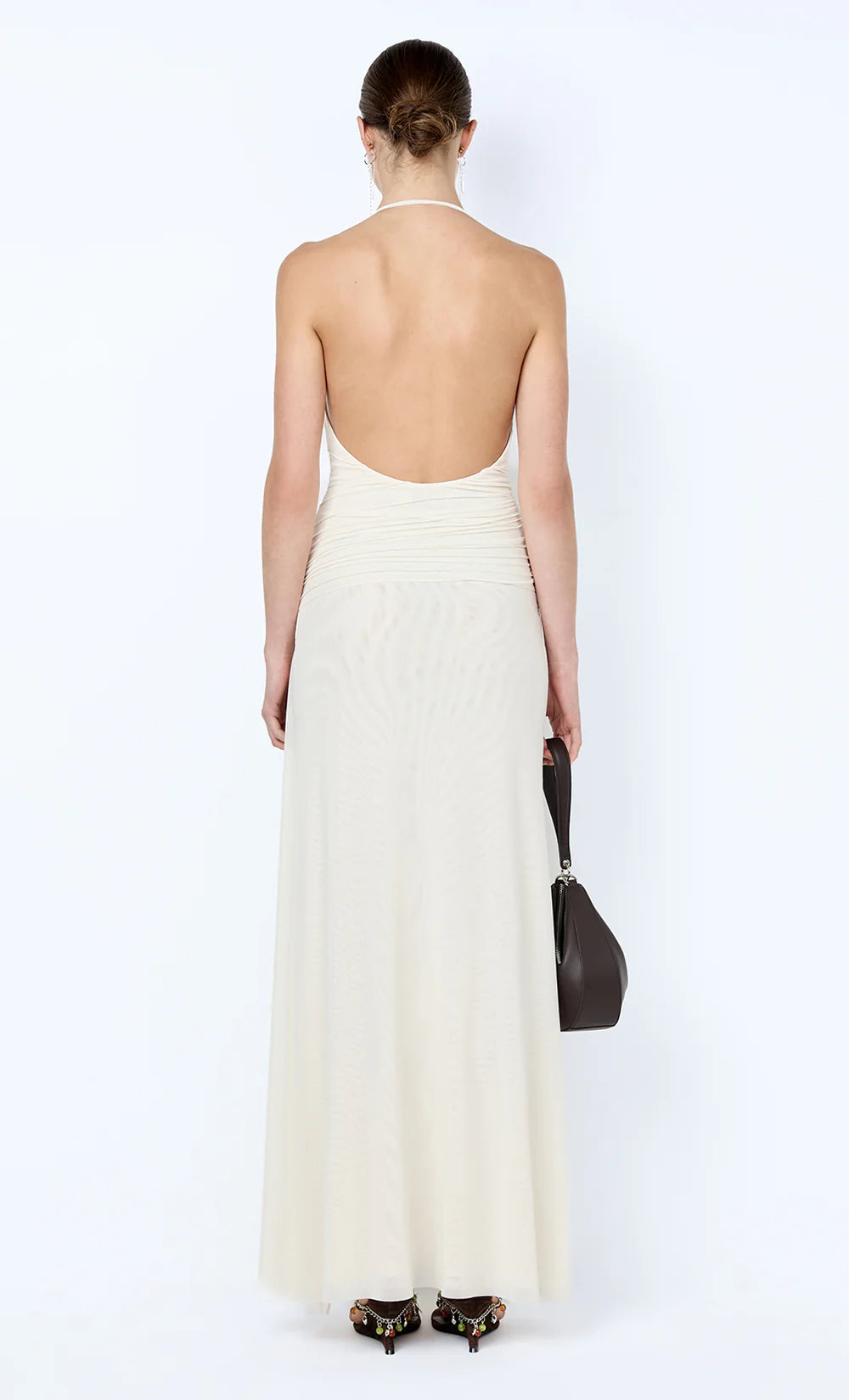 Brenna Pintuck Maxi Dress in Snow.