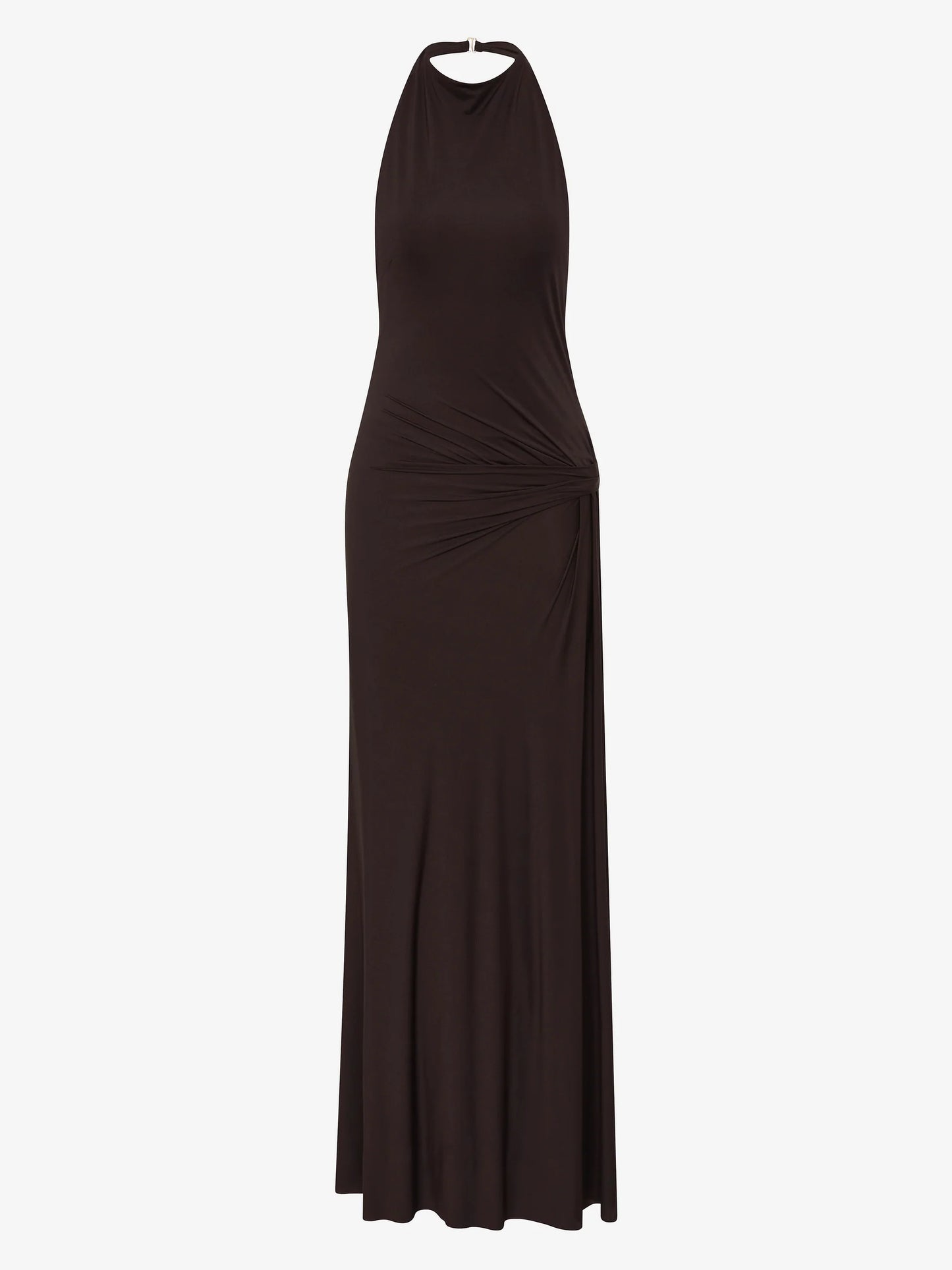 Court Halter Maxi Dress in Dark Chocolate
