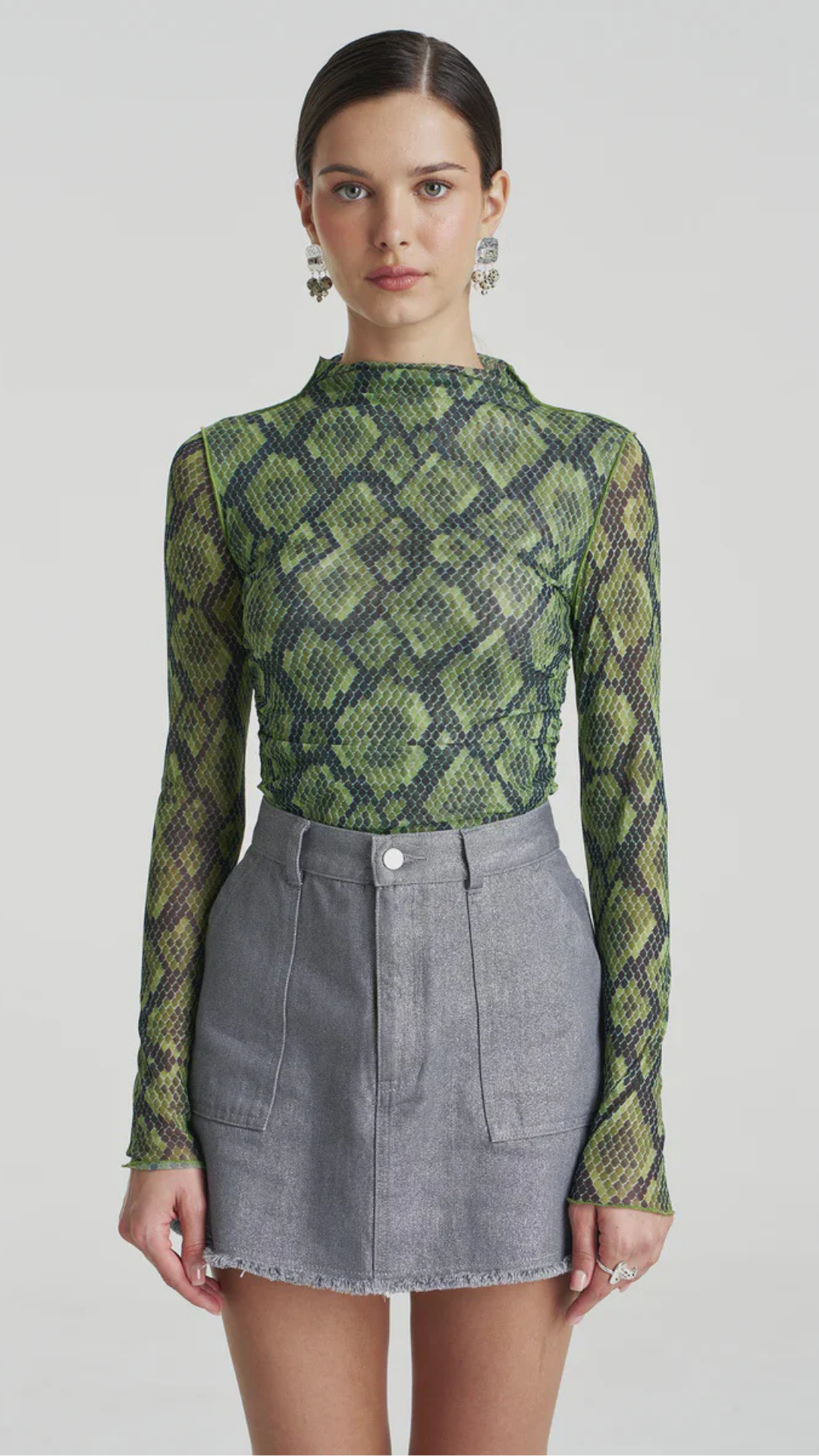 MESH LS ROUCHED SKIVVY