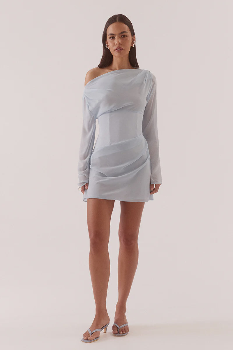 ADA LONG SLEEVE MINI - WHISPER BLUE