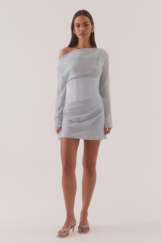 ADA LONG SLEEVE MINI - WHISPER BLUE