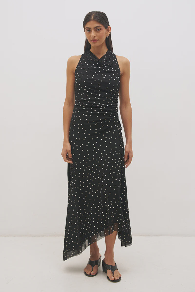 Vesper Spot Dress Black Base Polka Dot