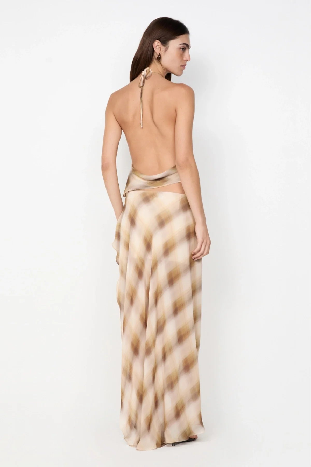 Eliana Midi Skirt - Dune Check