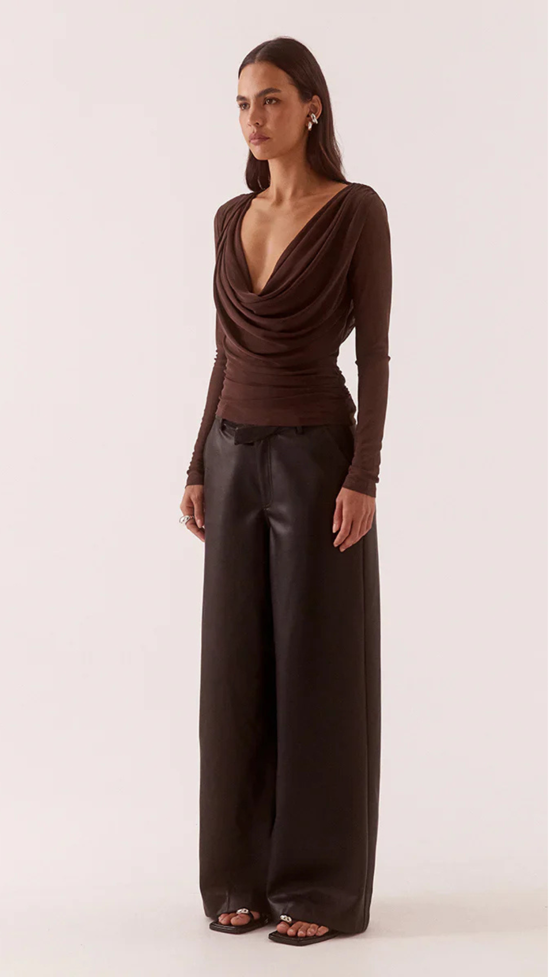 MYRIAD DRAPE TOP - RUM RAISIN