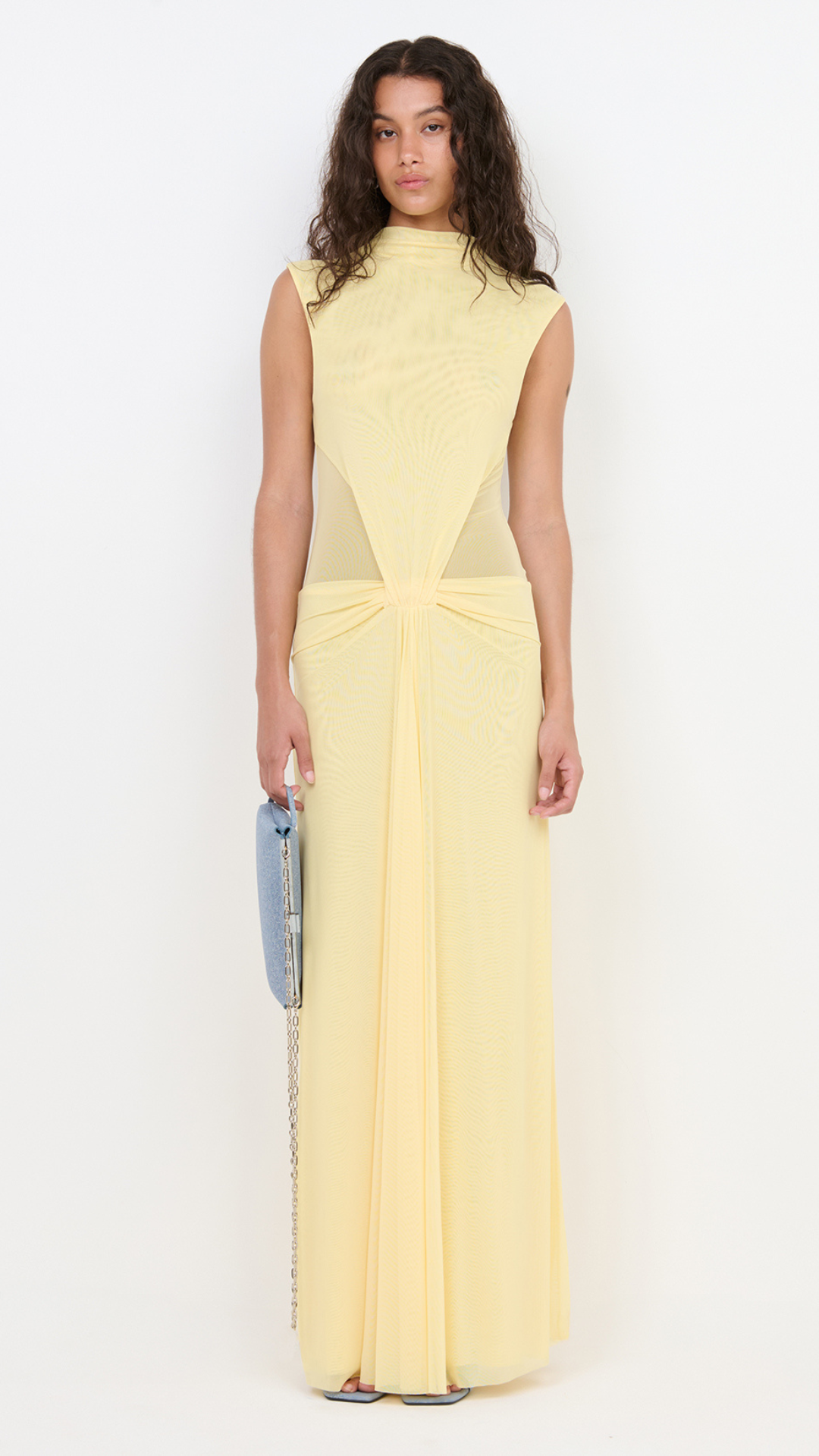 ODEA GATHERED MAXI DRESS - LEMON CREAM