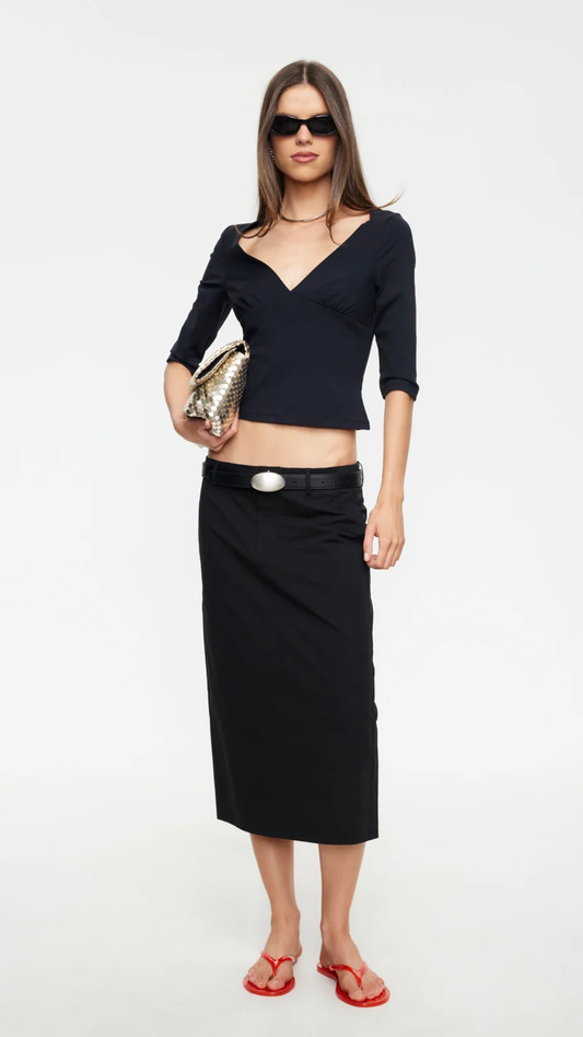 FAMIGLIA MIDI SKIRT - NOIR