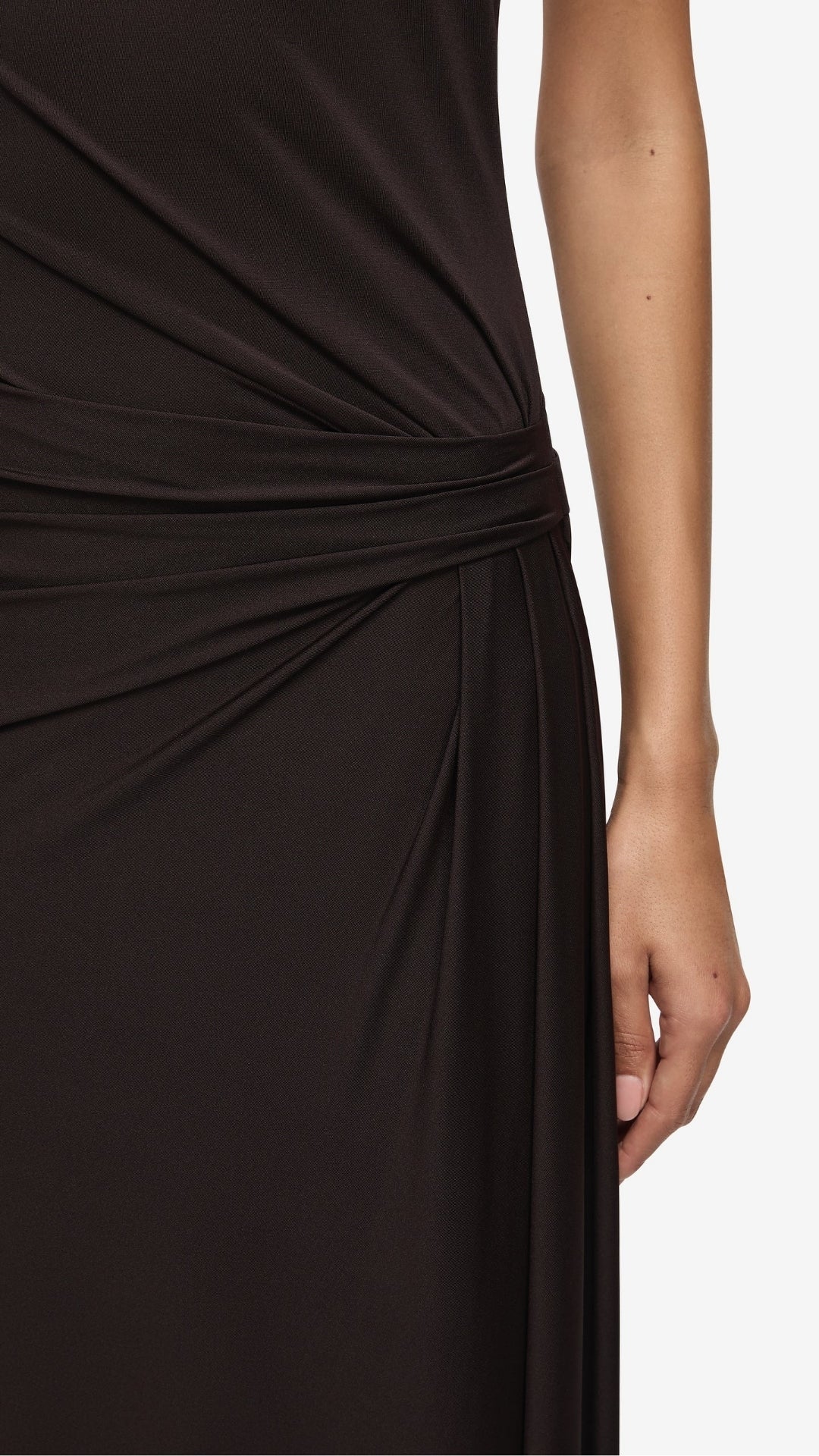 Court Halter Maxi Dress in Dark Chocolate