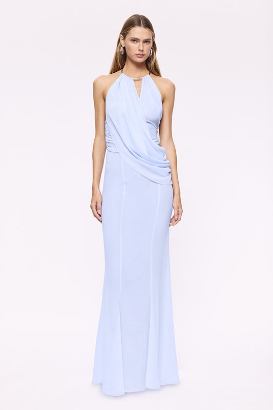 Annalese	Draped Gown -Ice Blue