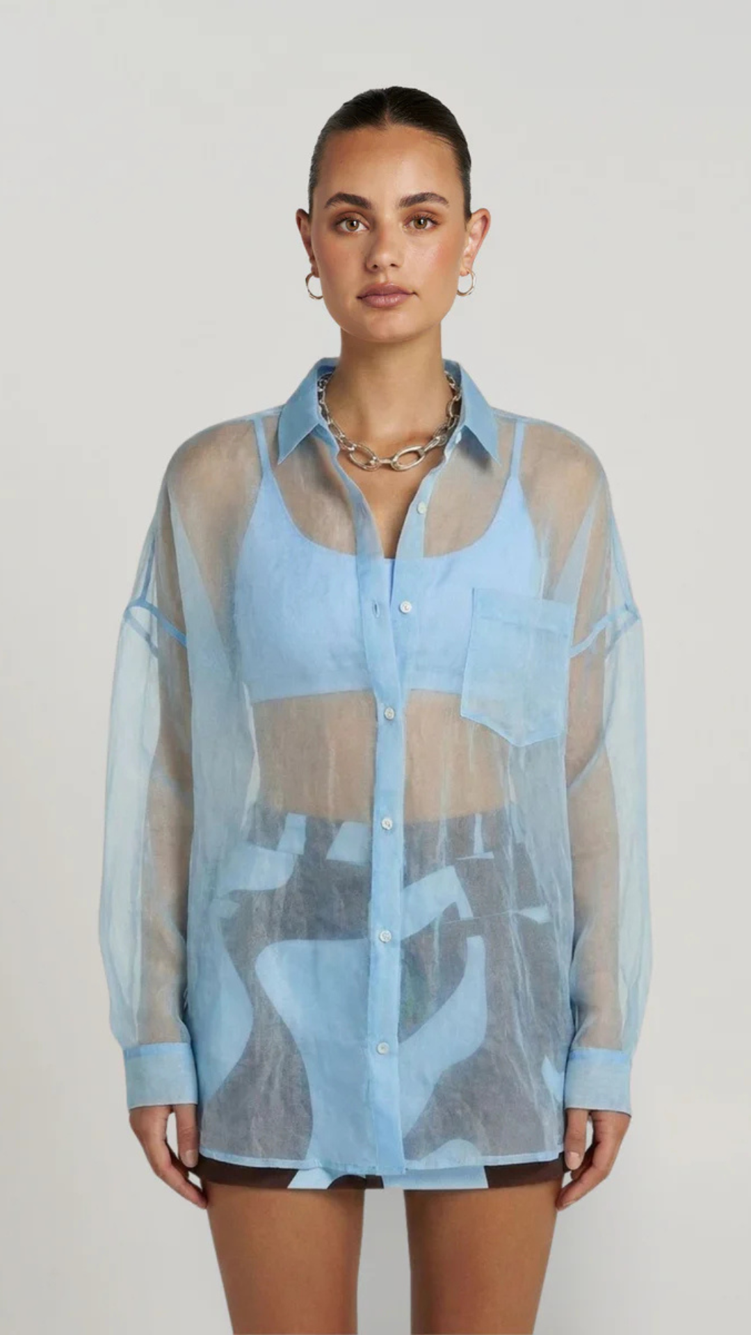 MERCURIO SILK SHIRT - SKY BLUE