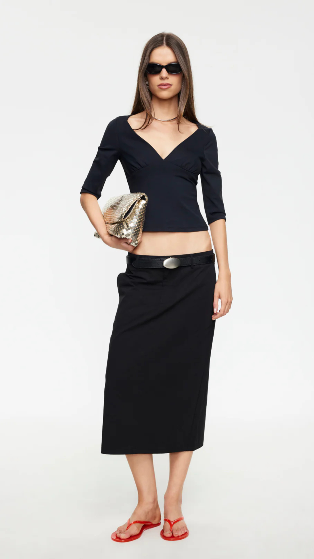FAMIGLIA MIDI SKIRT - NOIR