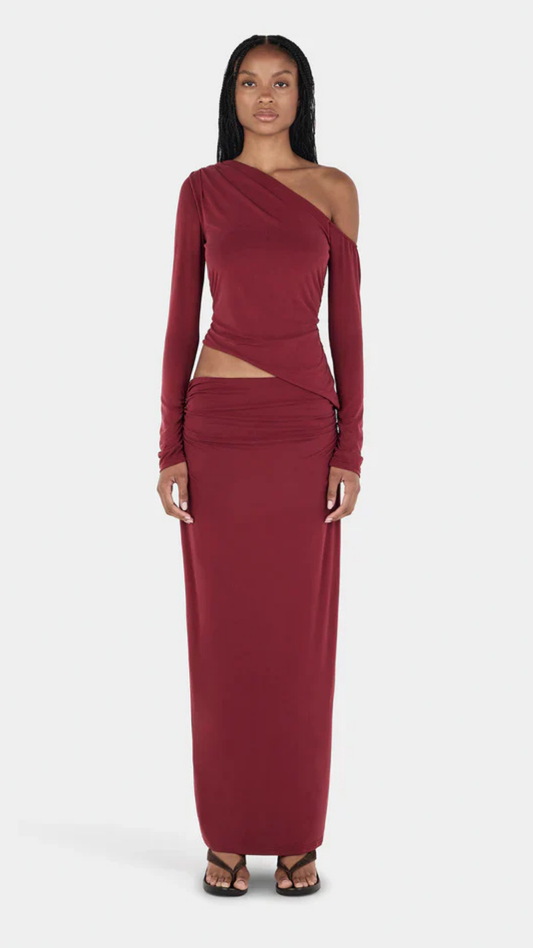 Alba Maxi Skirt Burgundy