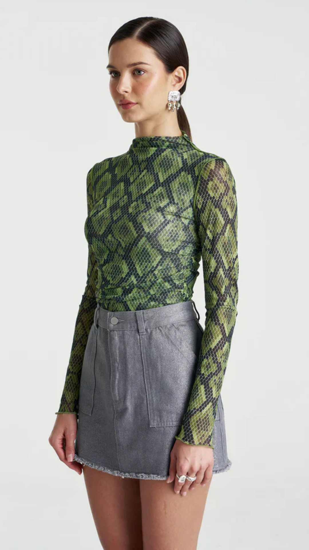 MESH LS ROUCHED SKIVVY