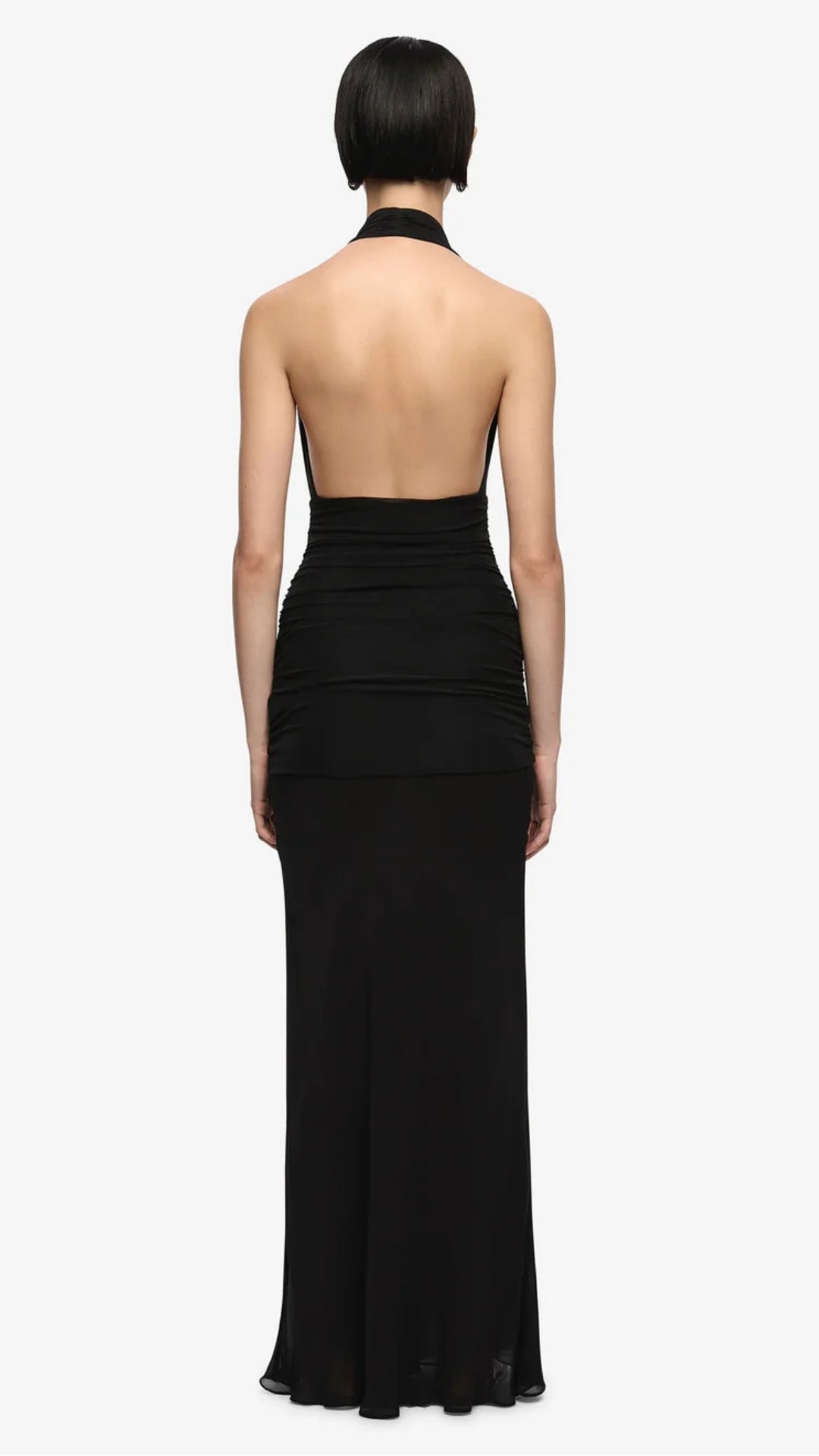 Cassis Drape Maxi Dress in Black