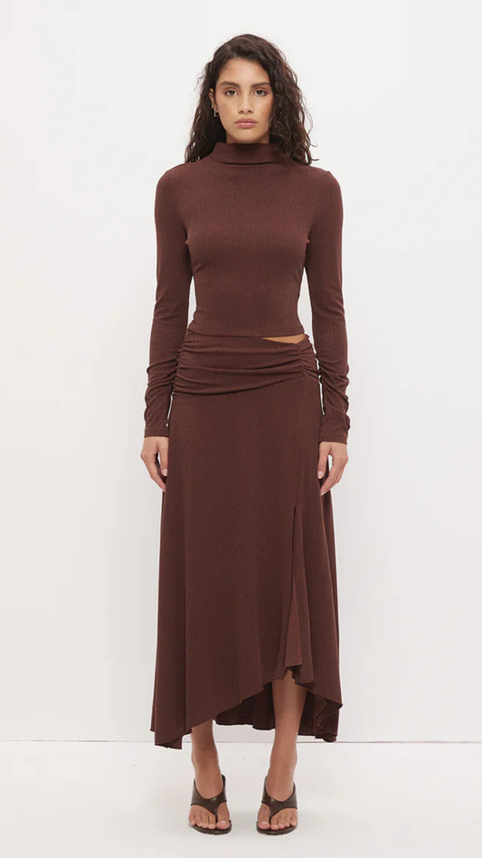 Farah Draped Skirt Cacao