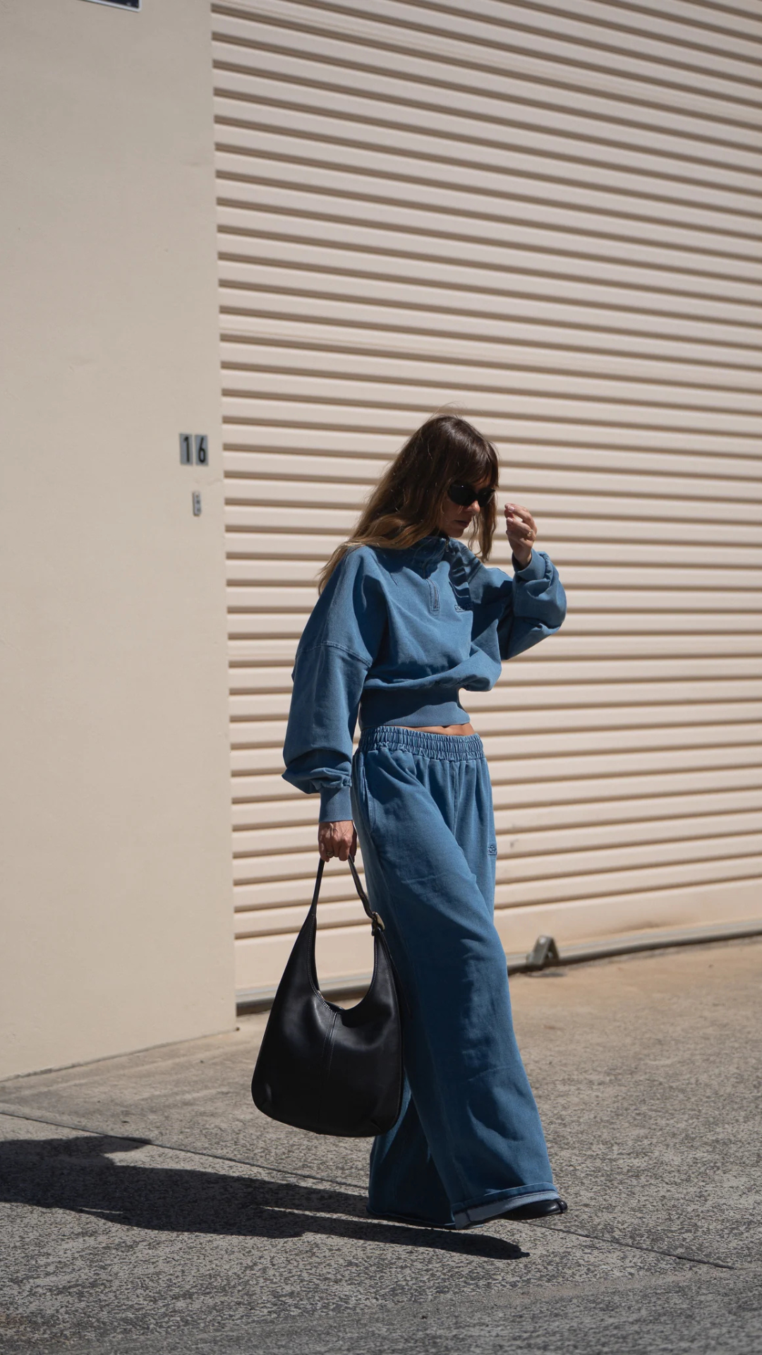 ACID WASH TRACKPANT - DENIM BLUE
