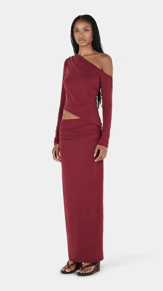 Alba Maxi Skirt Burgundy