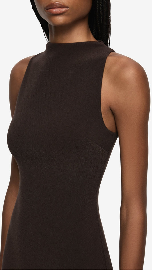 Gemma Racer Mini Dress - Espresso