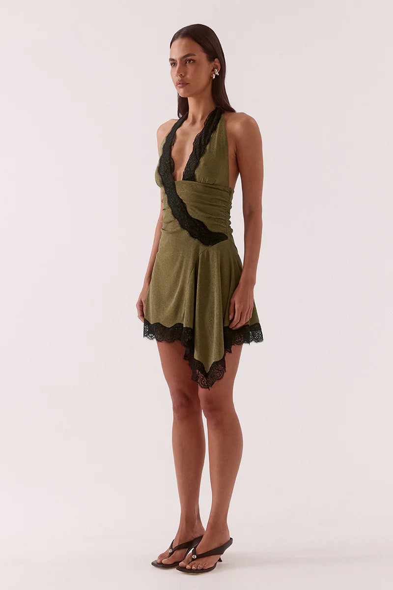 LONI MINI DRESS - OLIVE