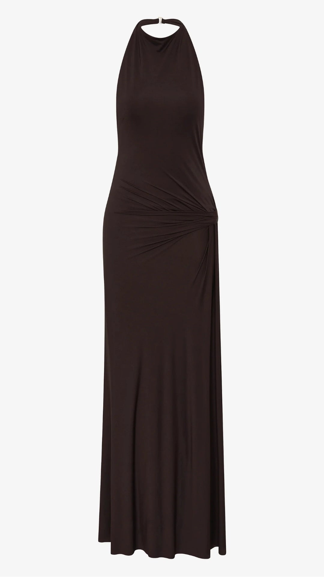 Court Halter Maxi Dress in Dark Chocolate
