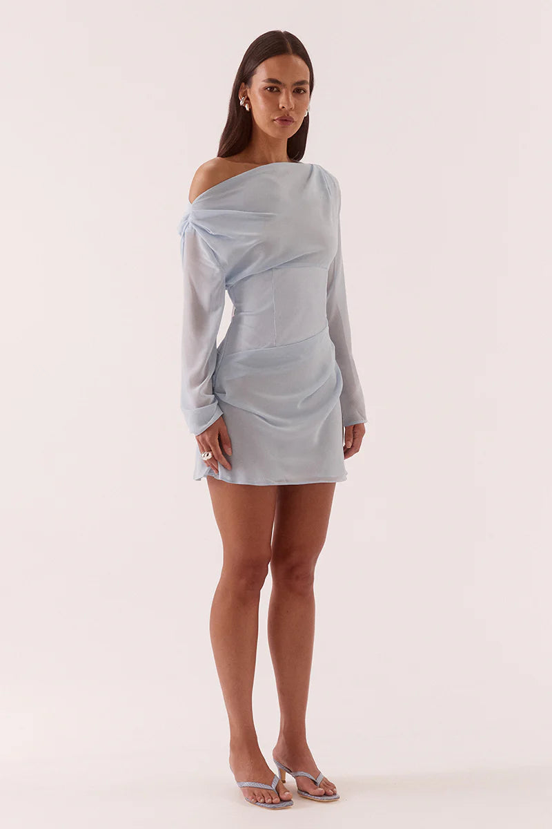 ADA LONG SLEEVE MINI - WHISPER BLUE