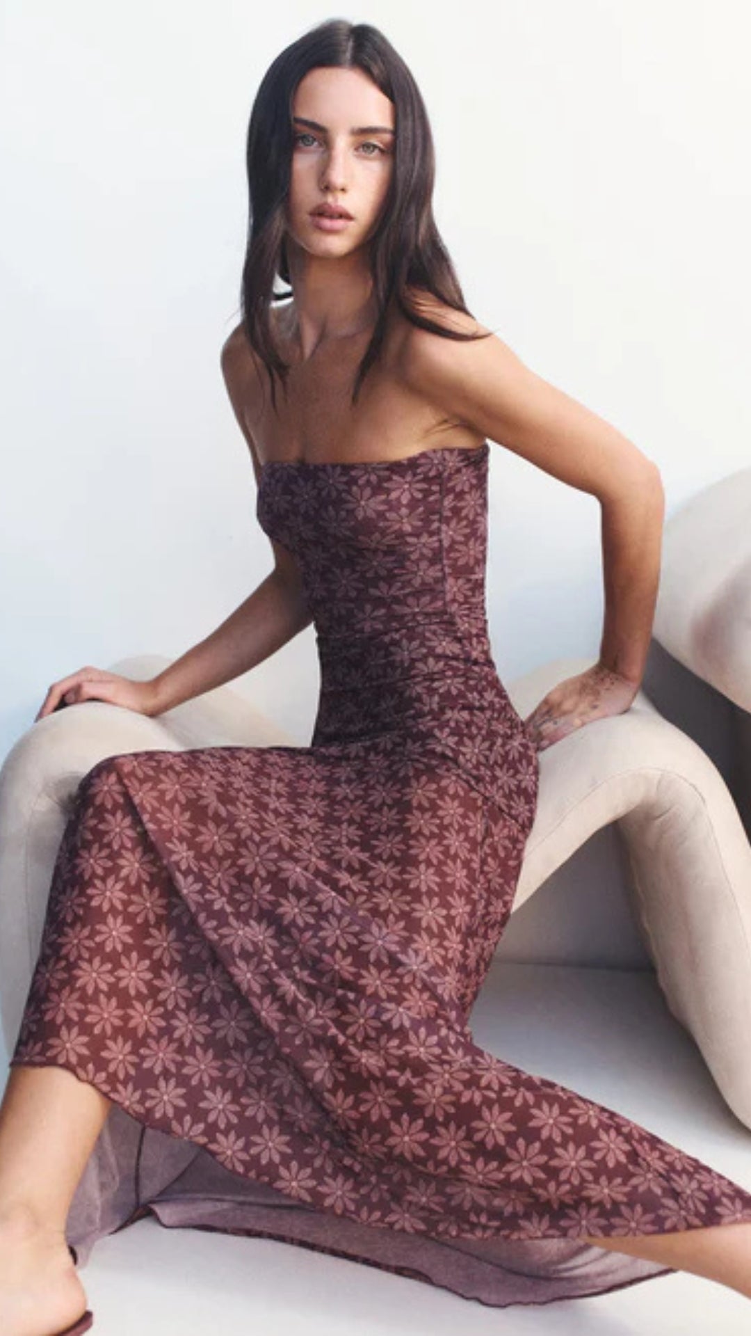 Zella Midi Dress Daisy Dot Cherry