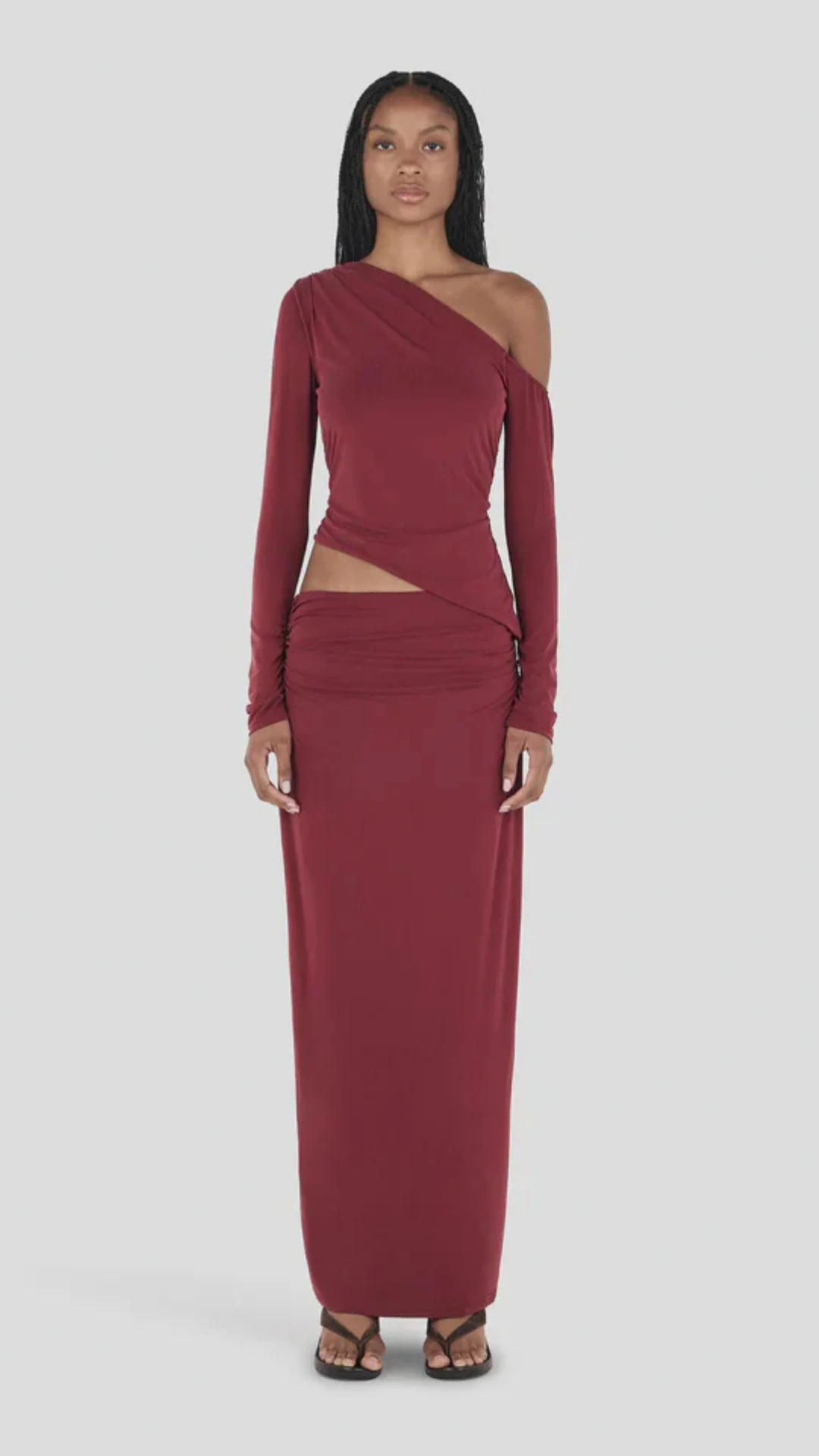 Alba Maxi Skirt Burgundy
