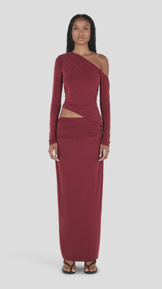 Alba Maxi Skirt Burgundy