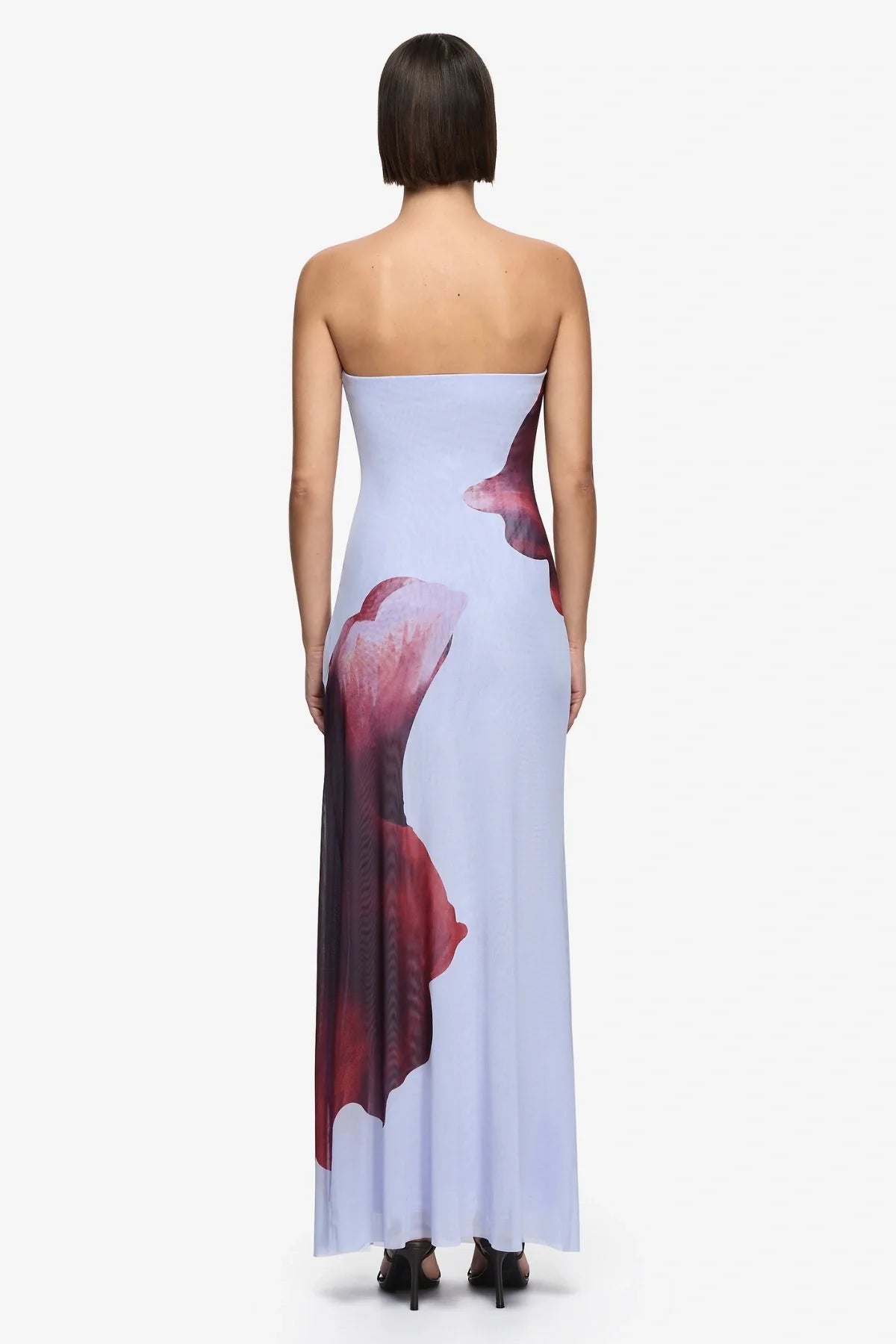 chiffon floral maxi dress with sleeves Plus Off Shoulder Long Sleeves Floral Chiffon Dress White / 3XL