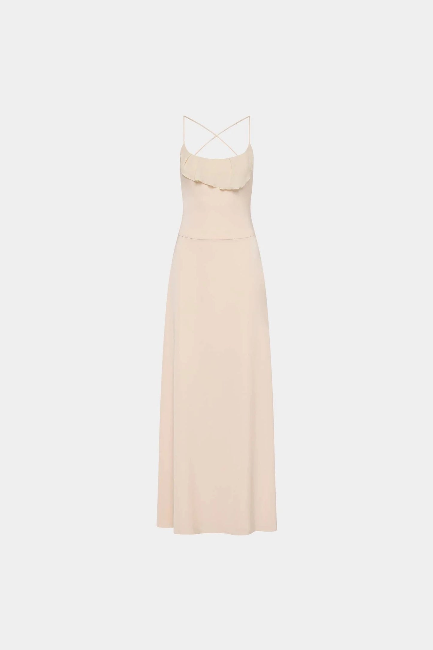 Frill Backless Maxi Dress | Blush Satin