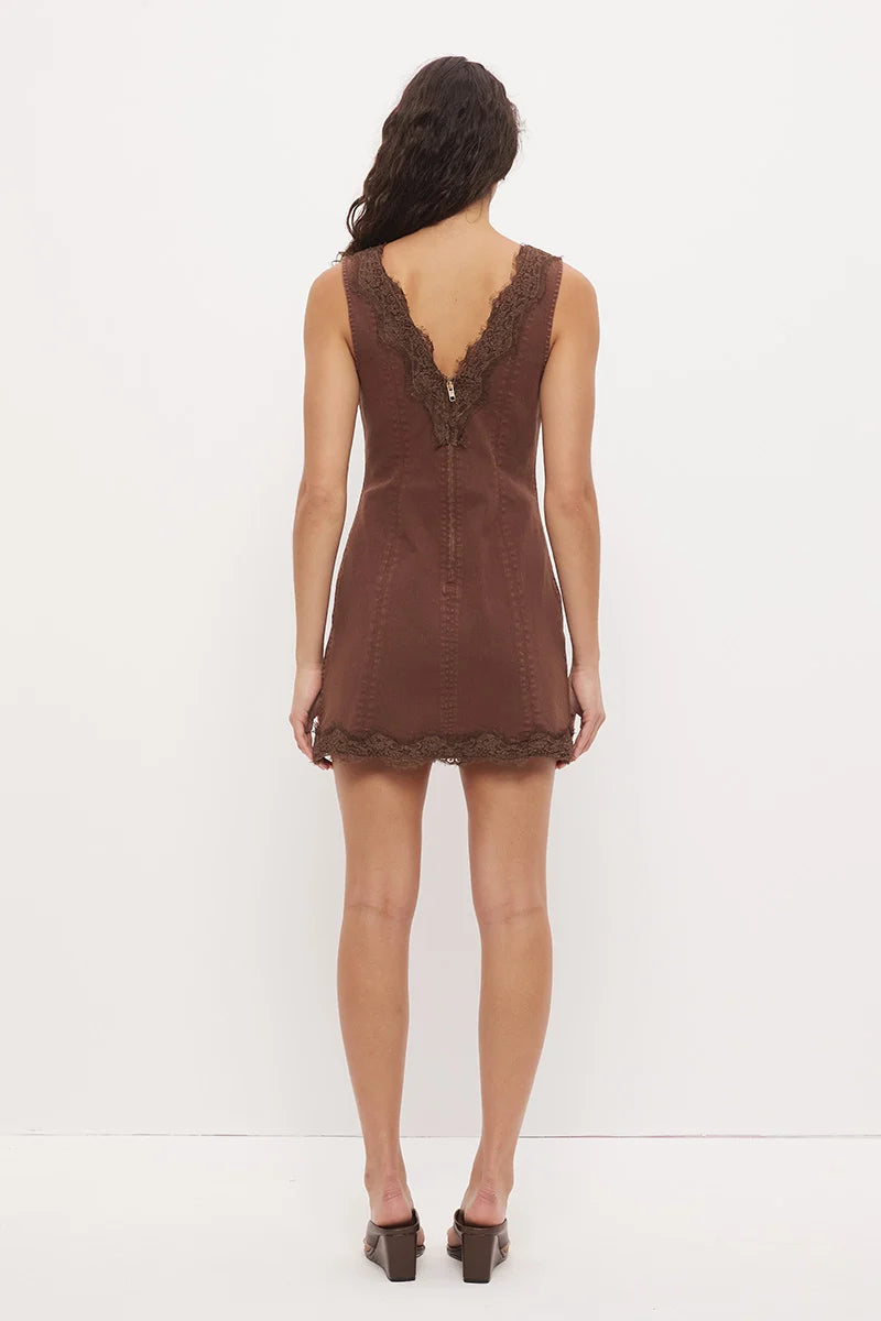Lacie Denim Mini Dress Mocha