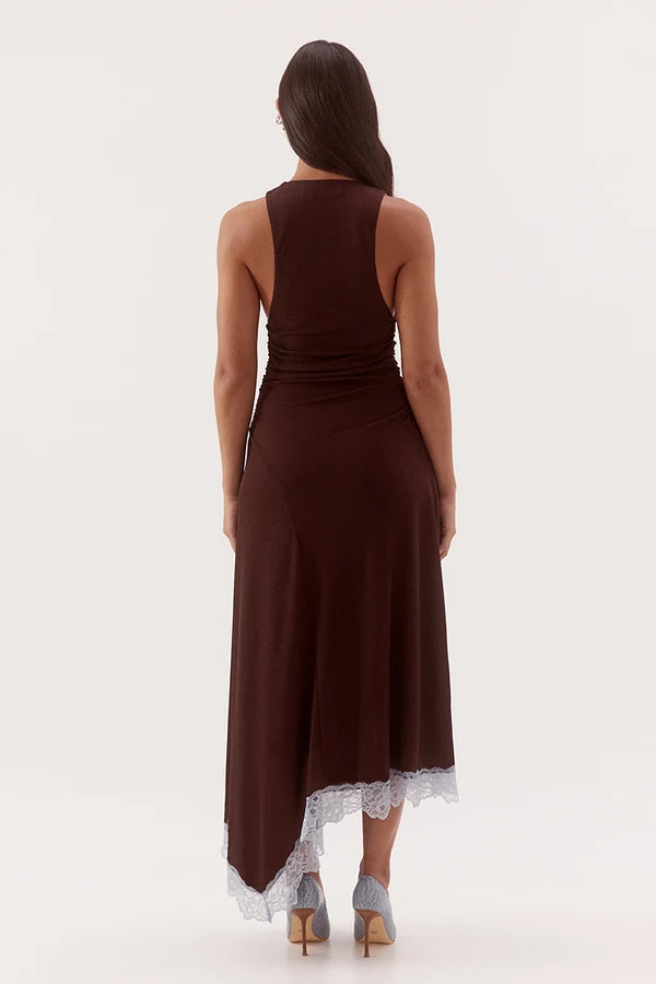 HARLOW DRESS - CHOC/SKY