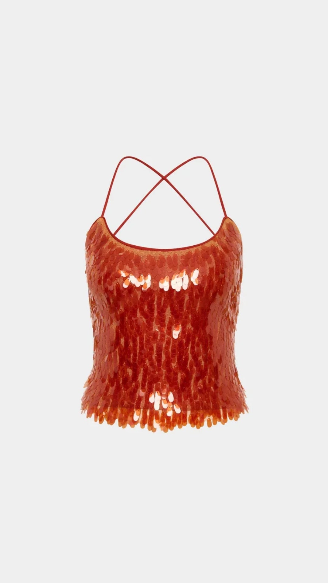Backless Top | Burnt Orange Sequin