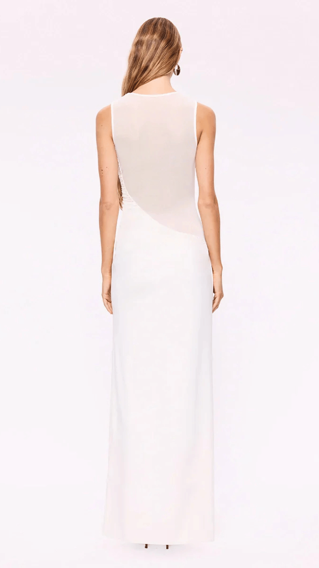 Marjo Sleeveless Midi Dress-White