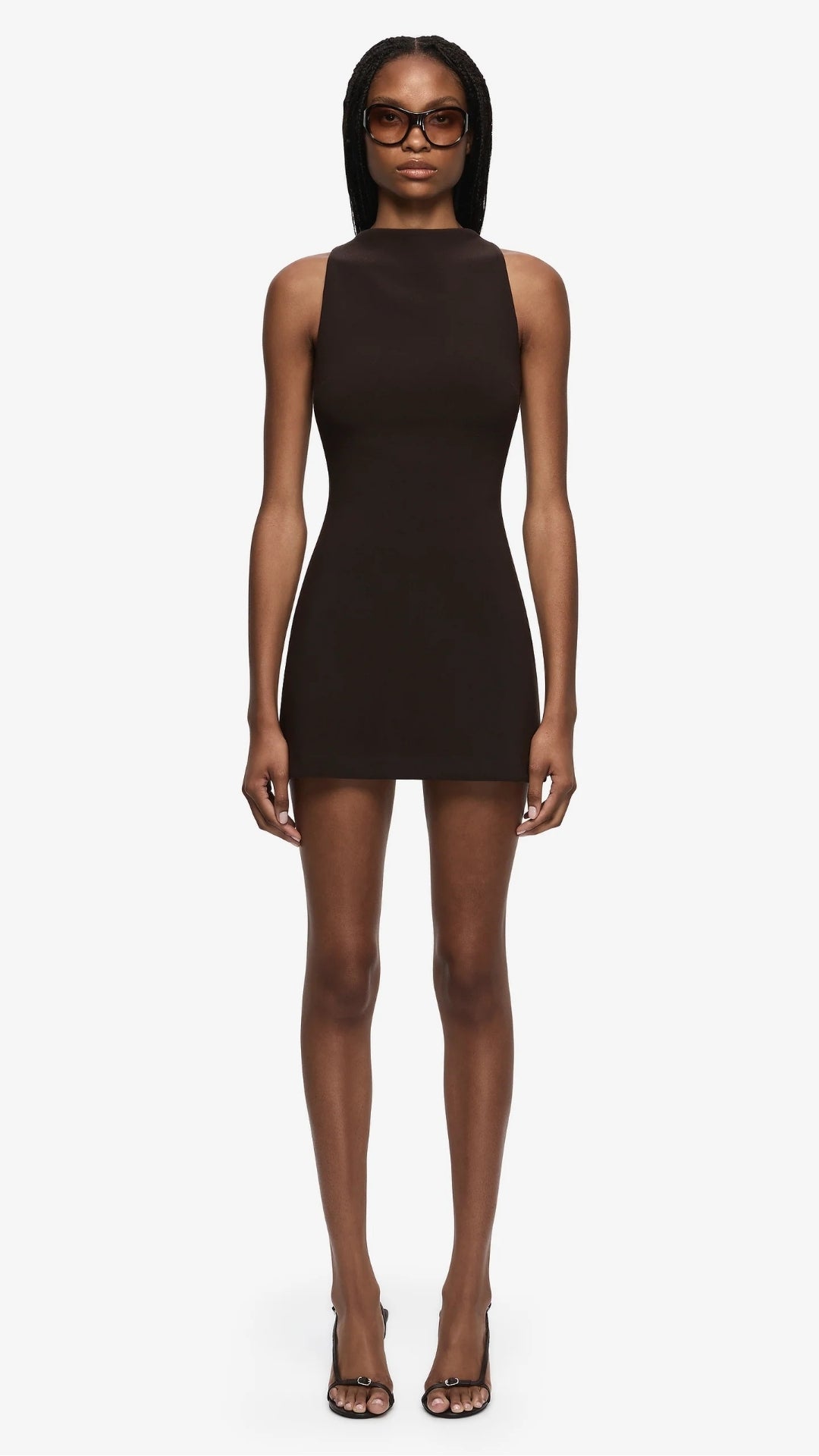 Gemma Racer Mini Dress - Espresso
