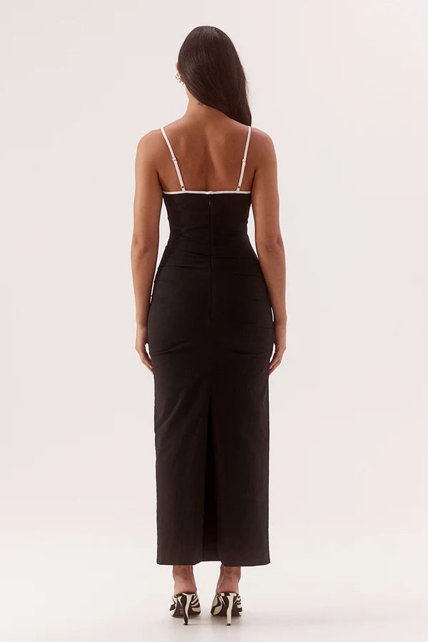 BRITTA DRESS - BLACK/CHALK