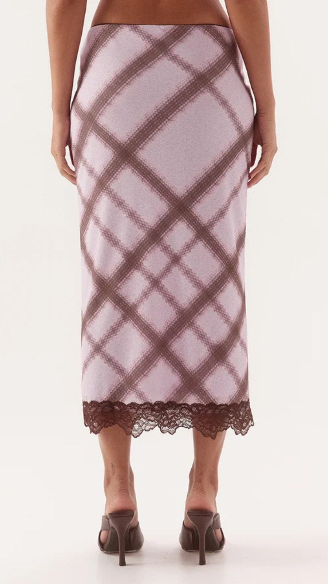 ASHTI SLIP SKIRT - PLAID