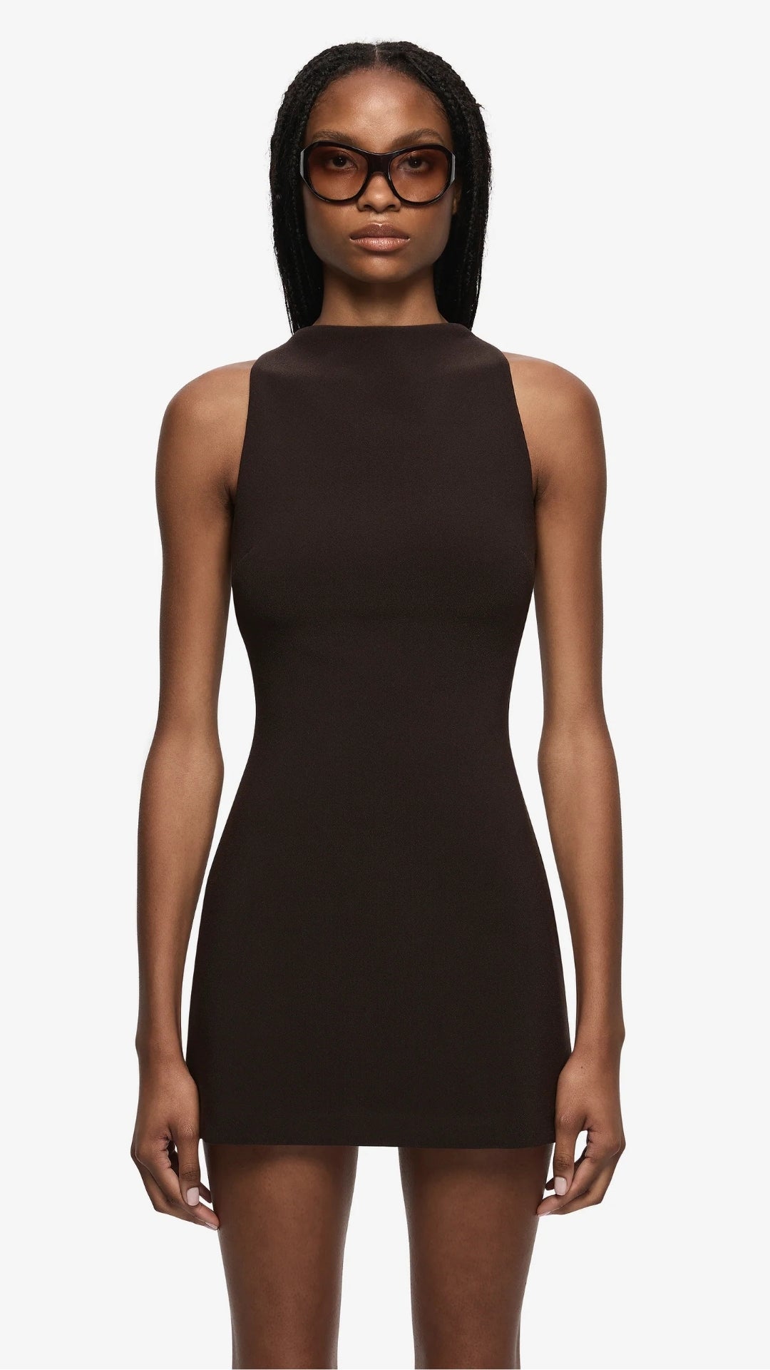 Gemma Racer Mini Dress - Espresso