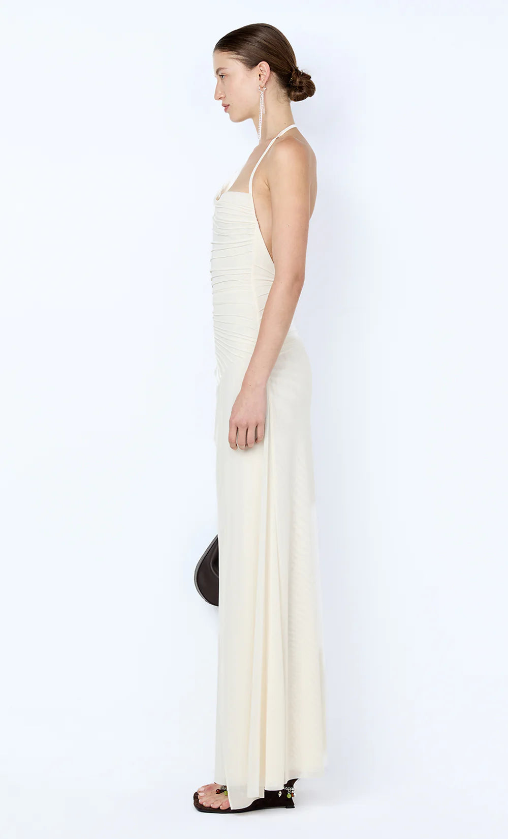 Brenna Pintuck Maxi Dress in Snow.