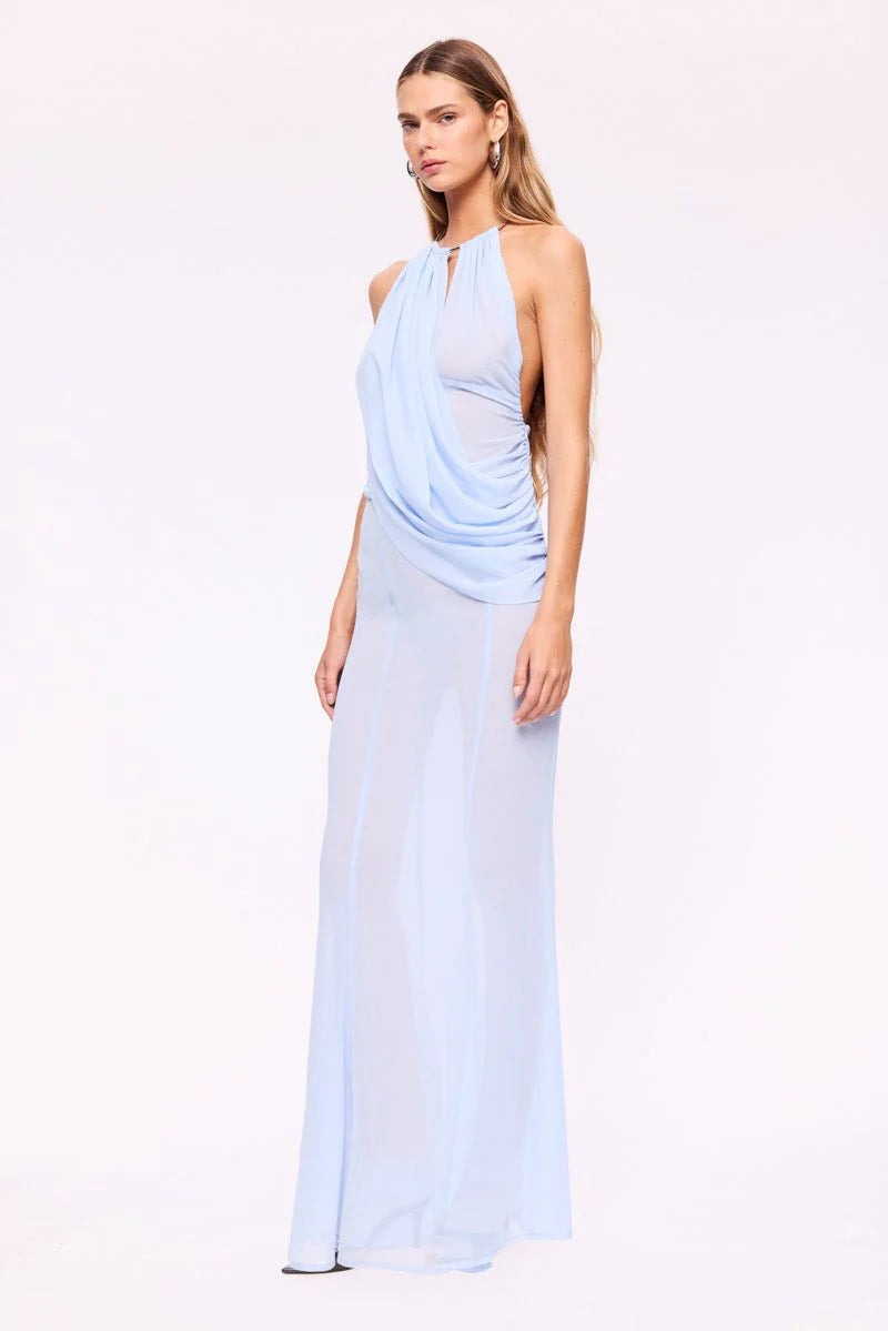 Annalese	Draped Gown -Ice Blue