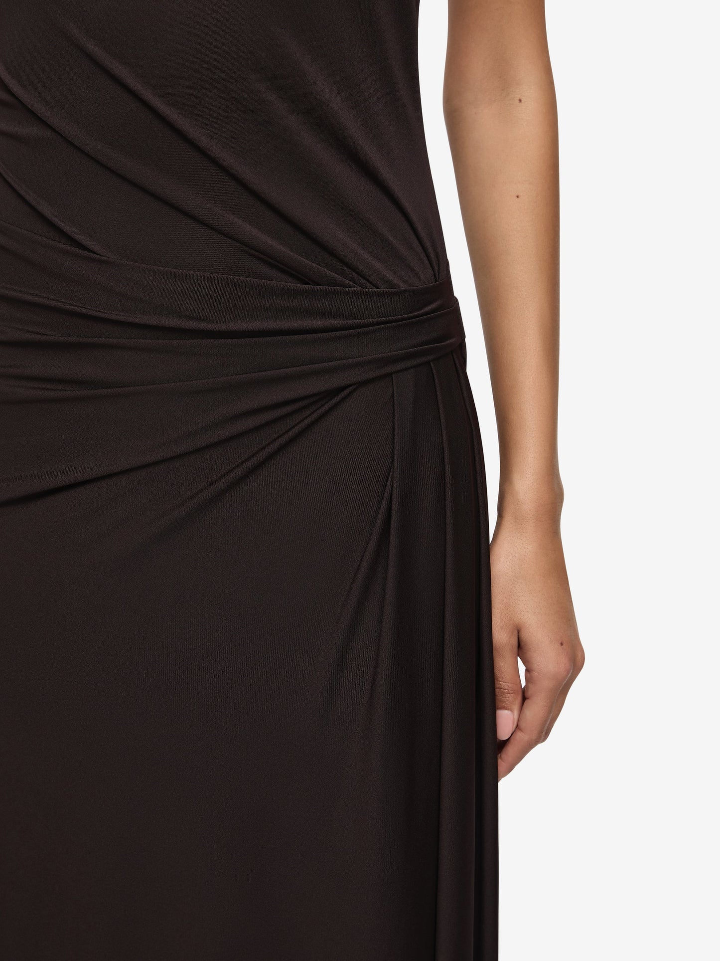 Court Halter Maxi Dress in Dark Chocolate