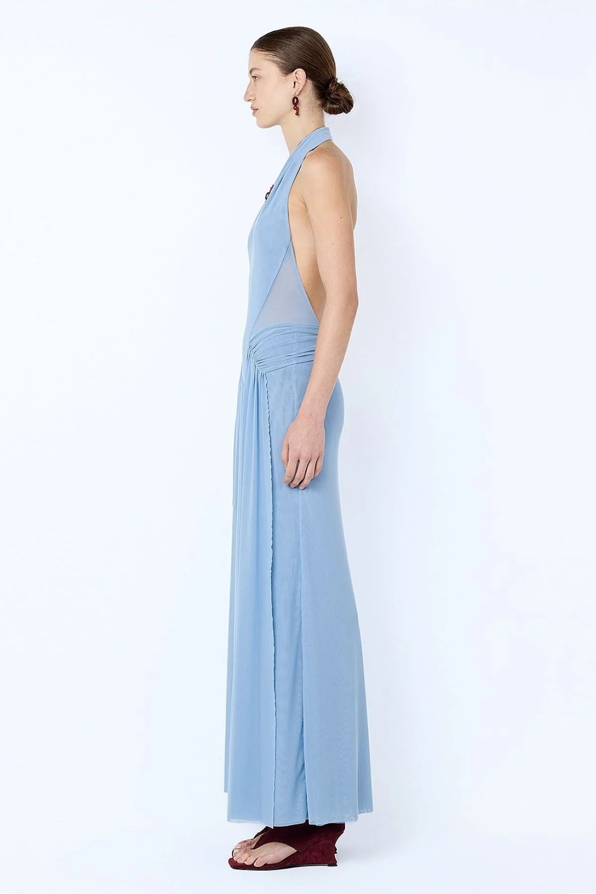 Juniper Halter Maxi Dress in Denim Blue