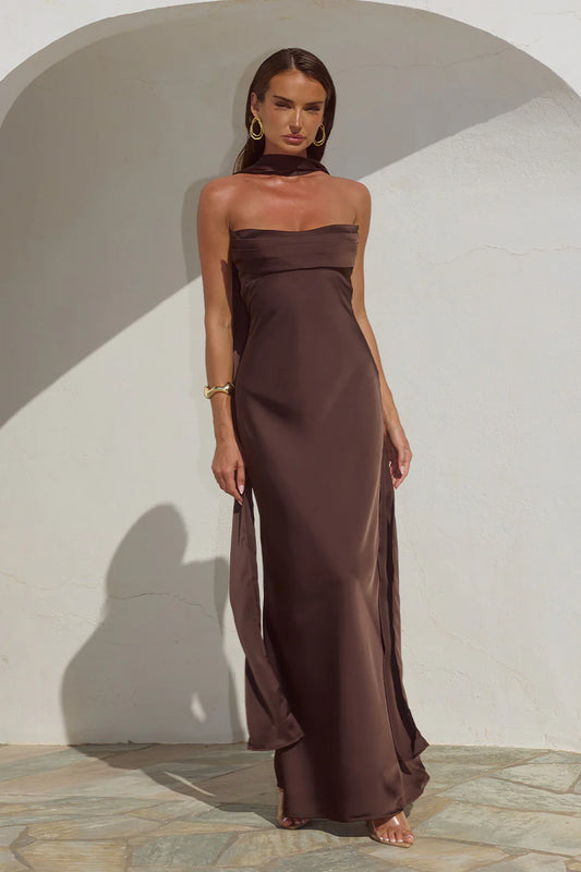 Madeleine Maxi Dress - Bitter Chocolate