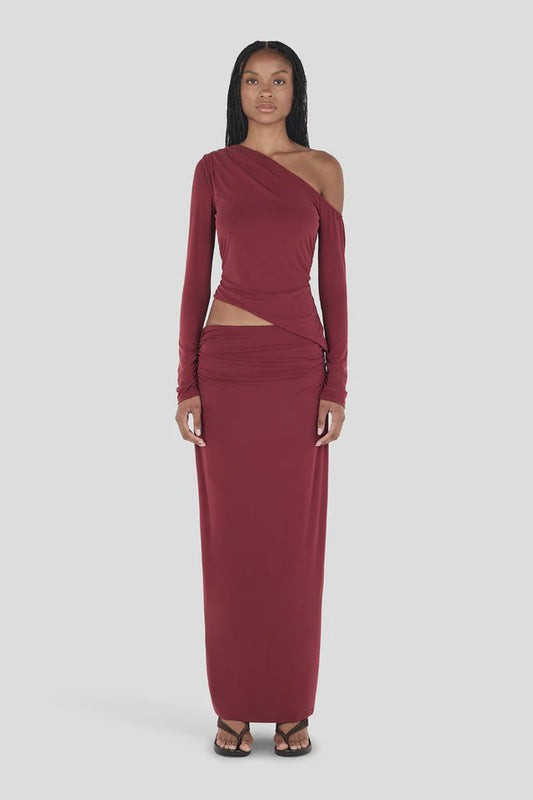 Alba Maxi Skirt Burgundy
