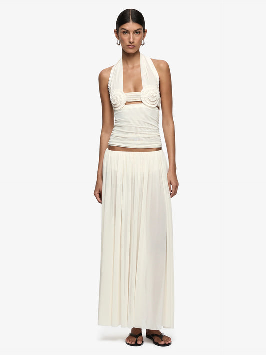 Dante Spiral Halter Top in Buttercream.