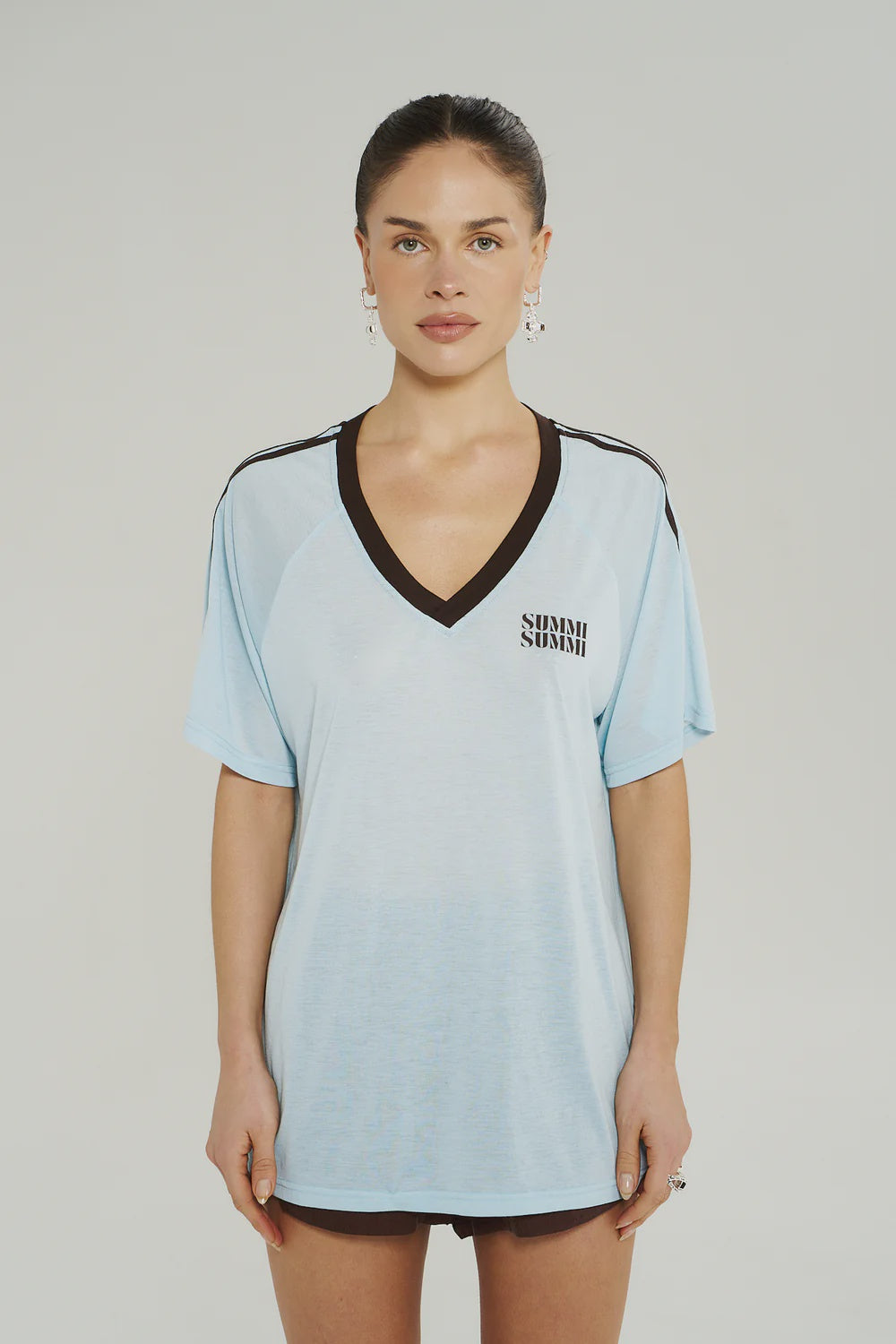 V Neck Jersey Tee - ICEL