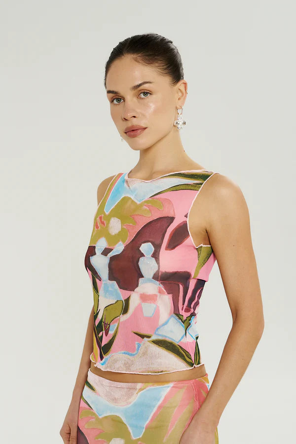 Mesh Boatneck Top - Wonderland