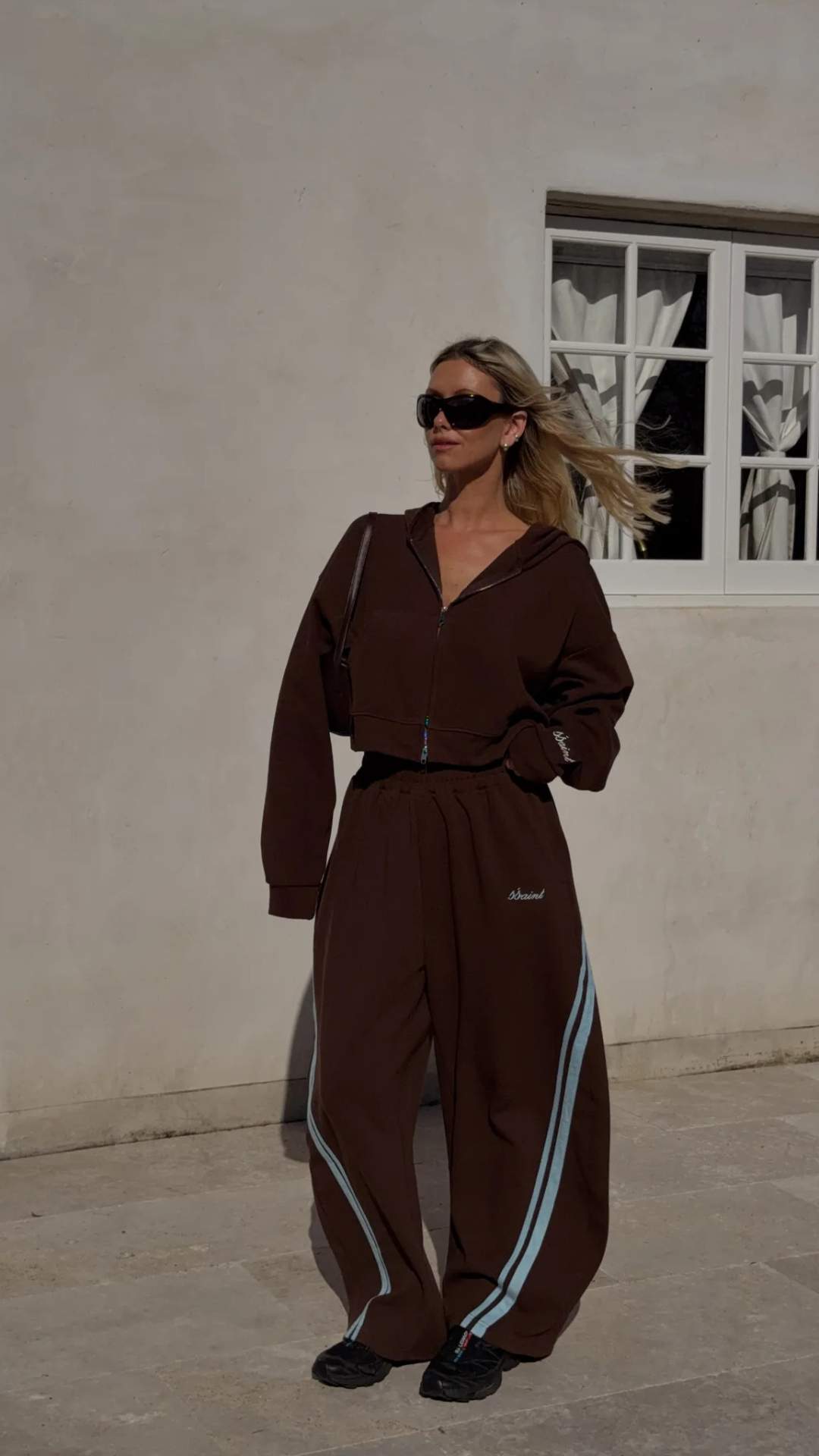 SŚAINT BARREL PANT - BROWN & BLUE