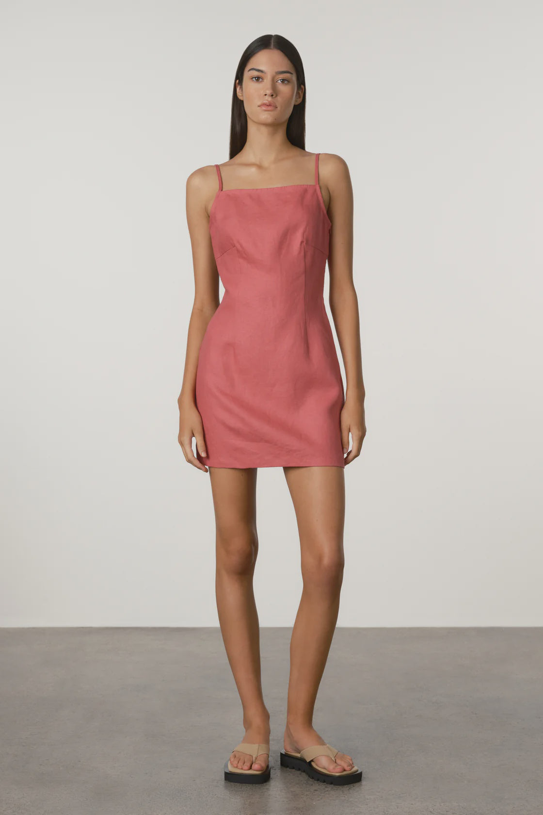 Berry Linen Mini Dress